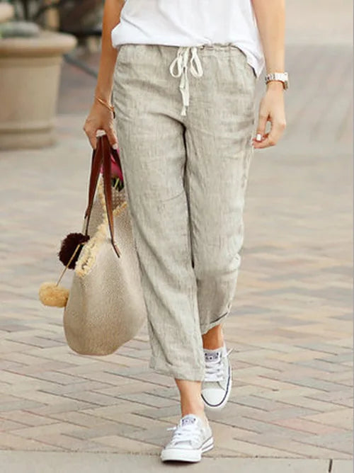 Damen Sommerhose Relaxed Fit Freizeit mit Kordelzug