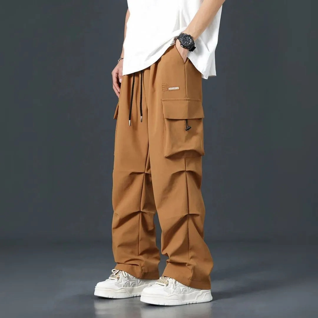 Oversize Cargo-Hose für Herren mit verstellbarem Bund und Taschen
