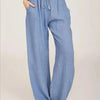 Damen Stoffhose Weit Bein Relaxed Fit Freizeit Sommer