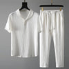 Herren Sommer Set Relaxed Fit Freizeit Hemd & Hose