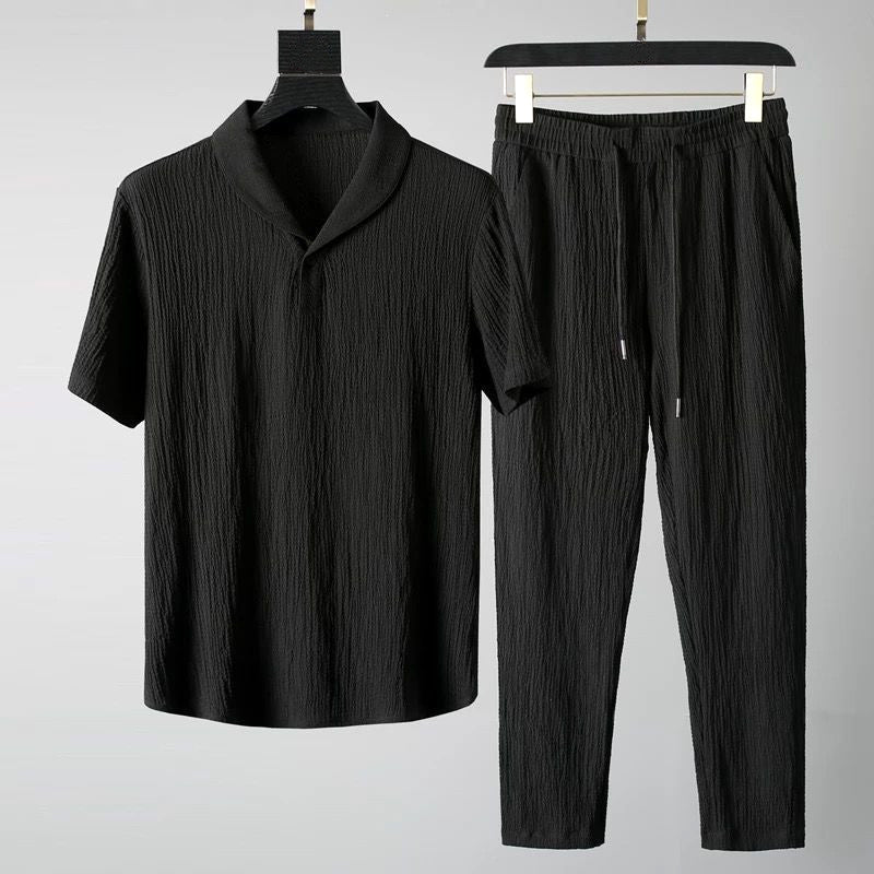 Herren Sommer Set Relaxed Fit Freizeit Hemd & Hose