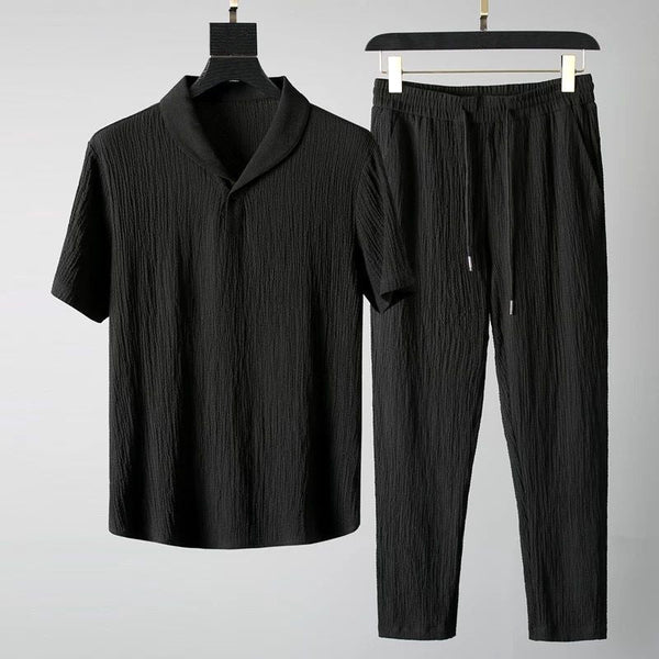 Herren Sommer Set Relaxed Fit Freizeit Hemd & Hose