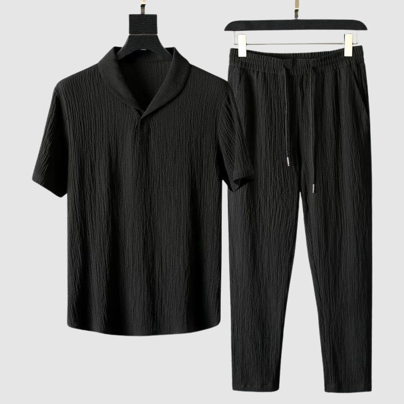 Herren Sommer Set Relaxed Fit Freizeit Hemd & Hose