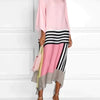 Damen Kaftan Pink Gestreift Sommer Elegant