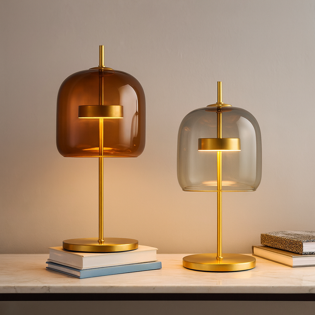 Tischlampe Modern Buntglas Wohnzimmer Deko