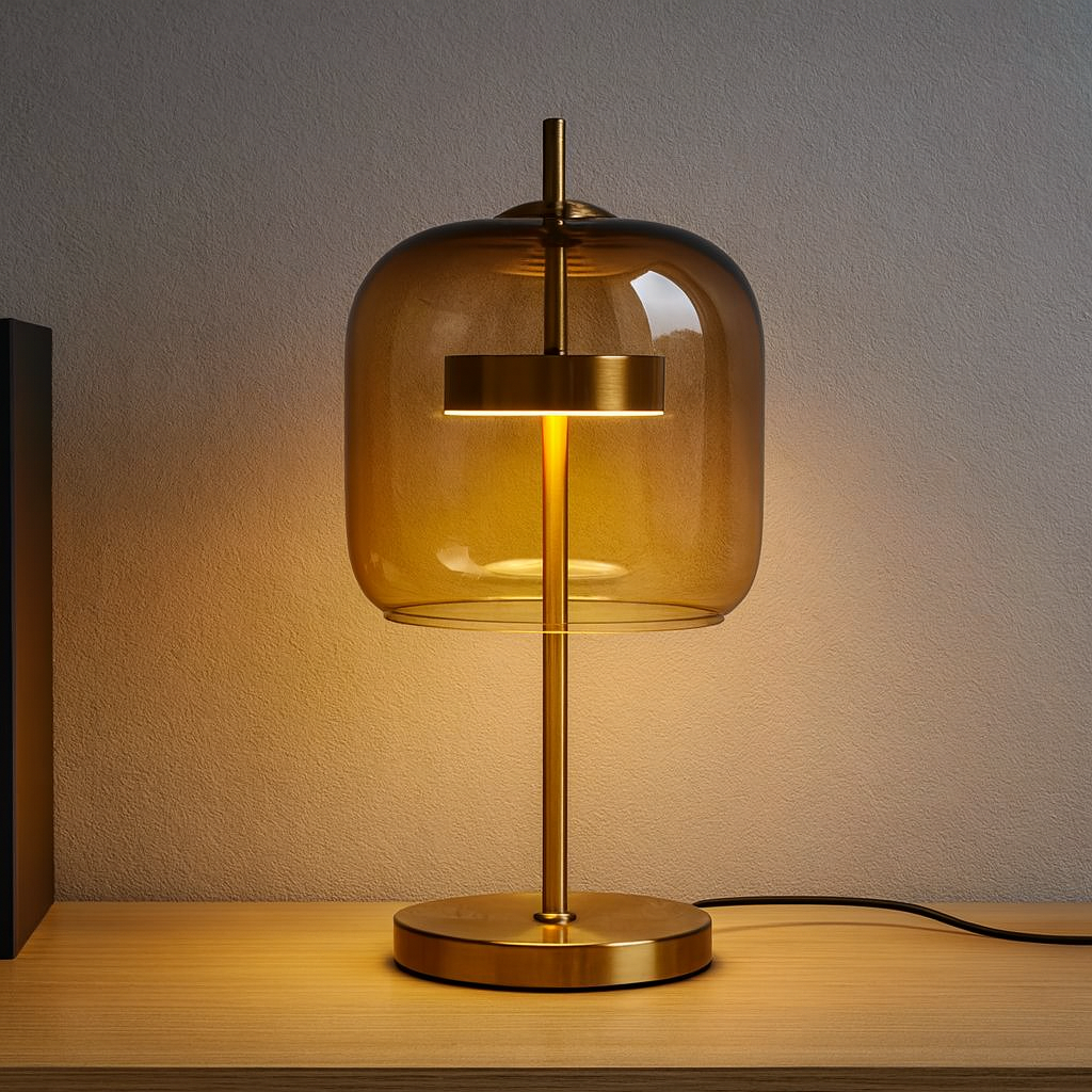 Tischlampe Modern Buntglas Wohnzimmer Deko