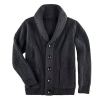 Herren Cardigan Regular Fit Rippstrick mit Schalkragen Freizeit