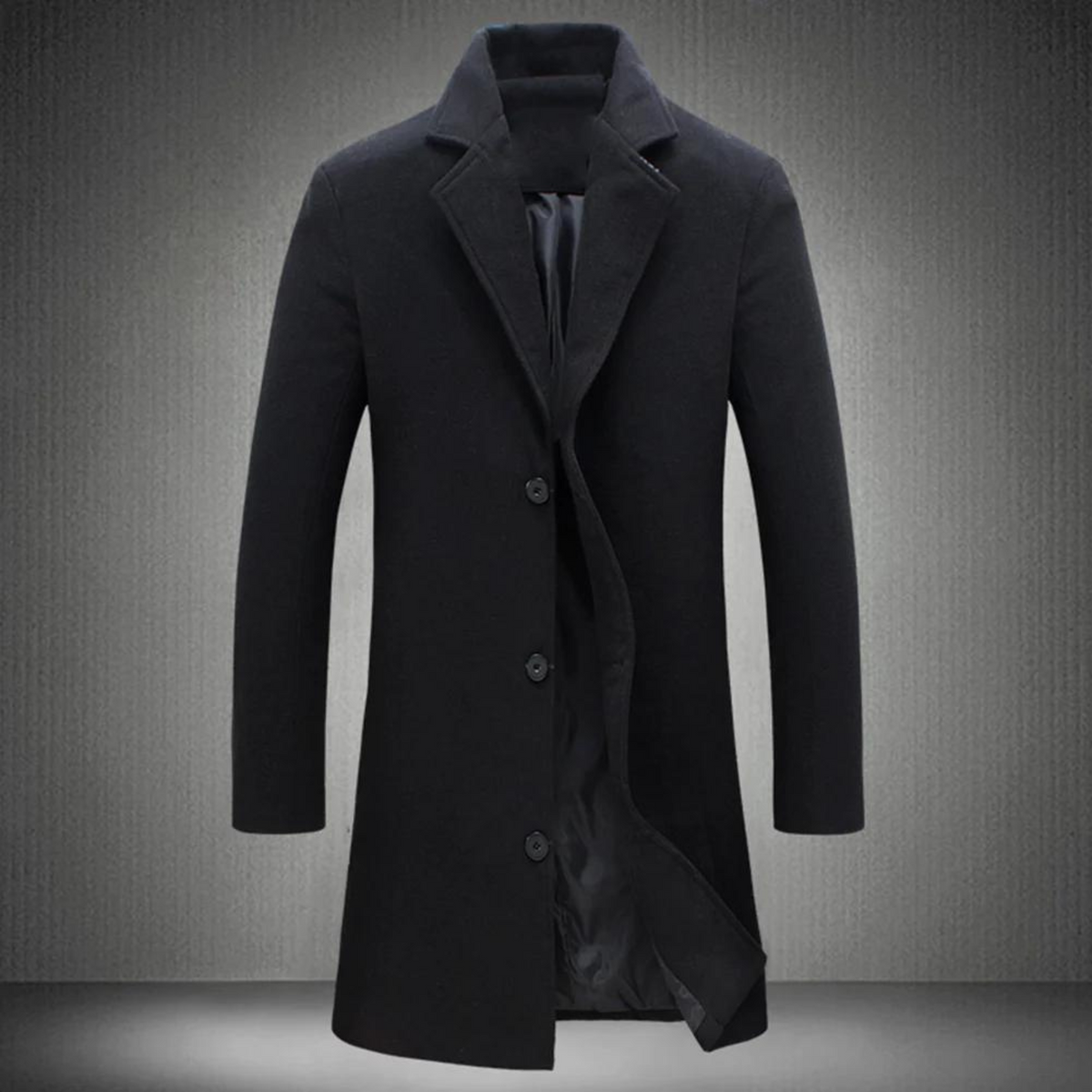 Herren Wollmantel Einreihig Regular Fit Business Winter