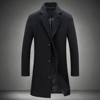 Herren Wollmantel Einreihig Regular Fit Business Winter