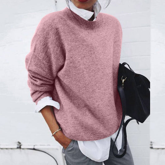 Damen Pullover Wolloptik Regular Fit Freizeit Basic