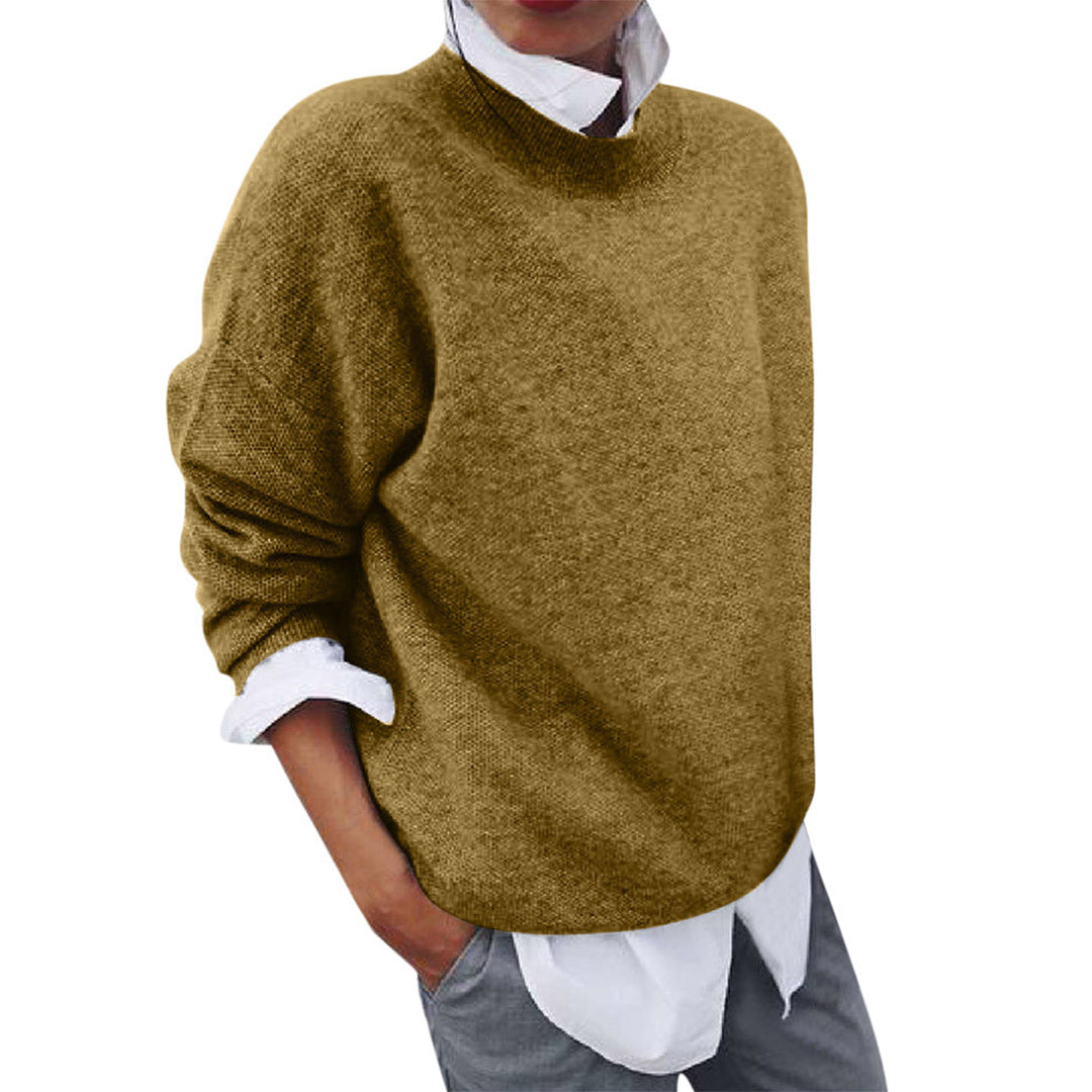 Damen Pullover Wolloptik Regular Fit Freizeit Basic