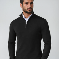 Herren Slim Fit Quarter-Zip Pullover Smart Casual