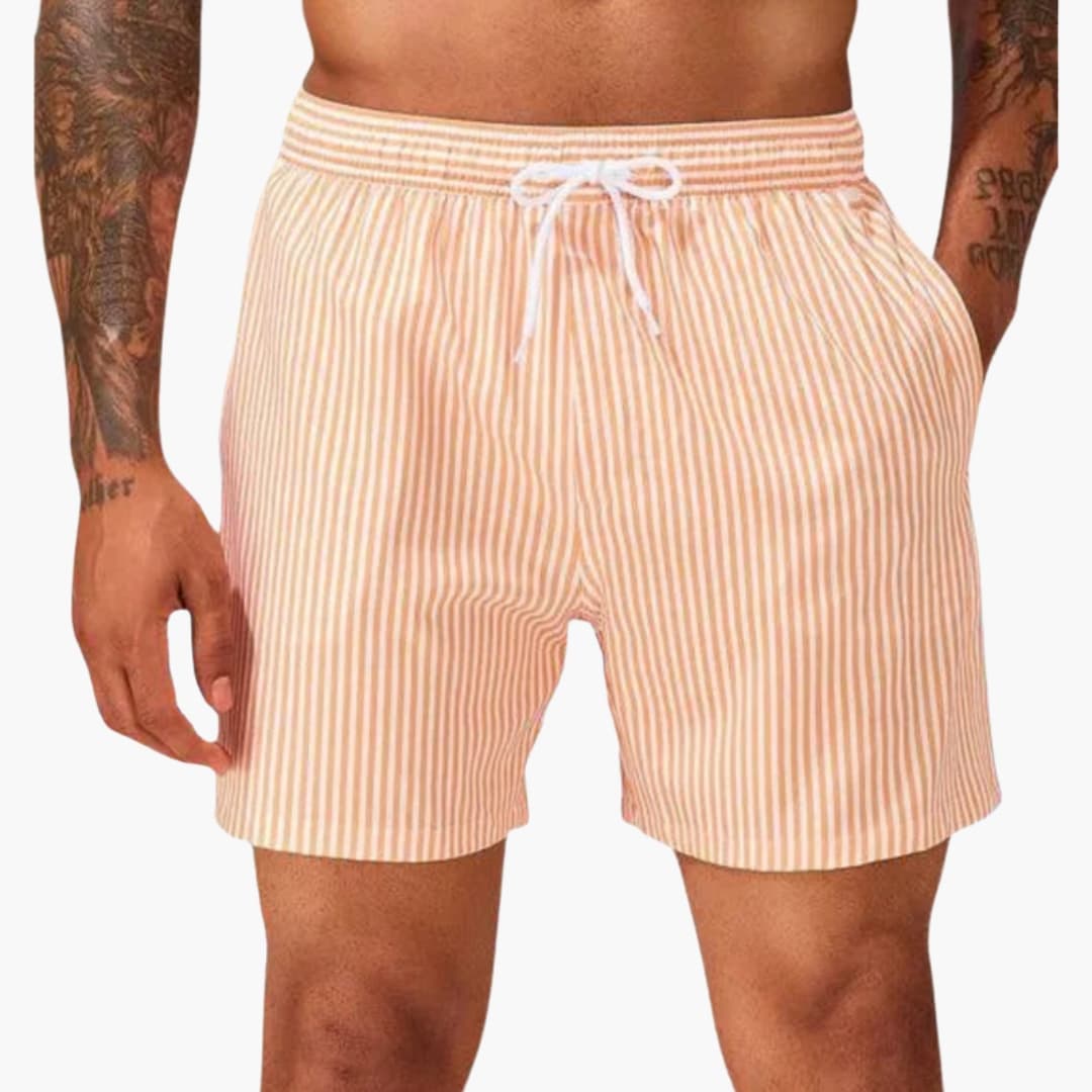 Badehosen für Herren | Elastische Badeshorts mit Kordelzug | Bequeme Shorts für Strand und Sport 0