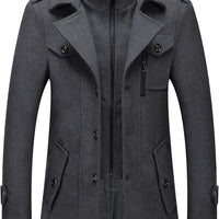 Doppelkragenmantel Herren Regular Fit Winter Freizeit