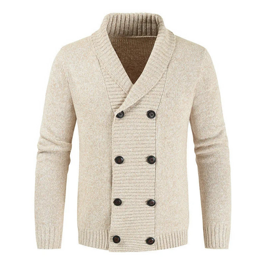 Herren Cardigan Regular Fit Doppelreihig mit Schalkragen Freizeit