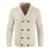 Herren Cardigan Regular Fit Doppelreihig mit Schalkragen Freizeit