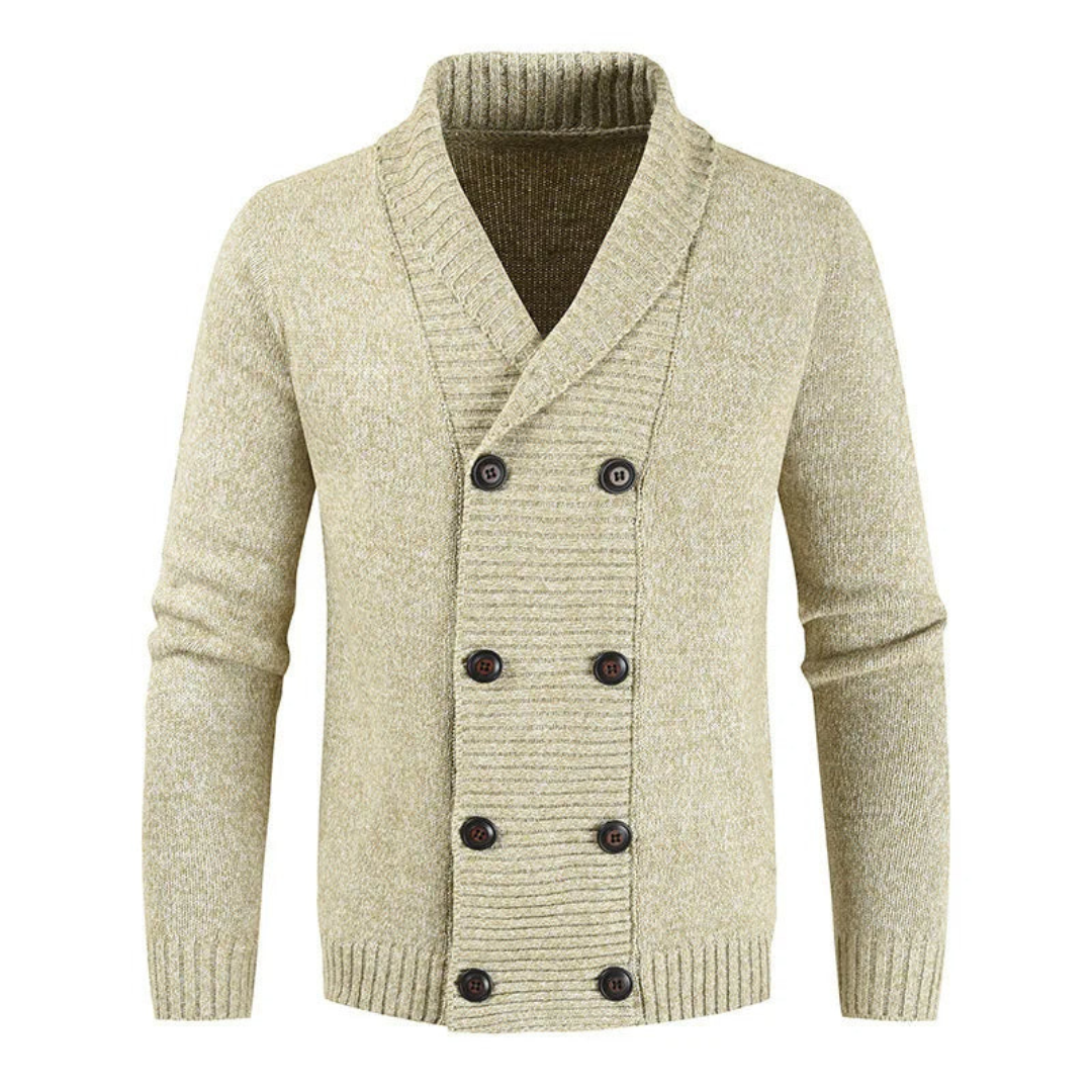Herren Cardigan Regular Fit Doppelreihig mit Schalkragen Freizeit