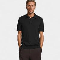Strick-Poloshirt Herren Slim Fit Freizeit Mehrjahreszeit