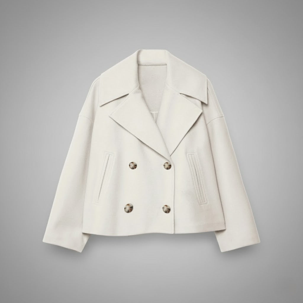 Damen Kurzmantel Regular Fit Casual Elegant