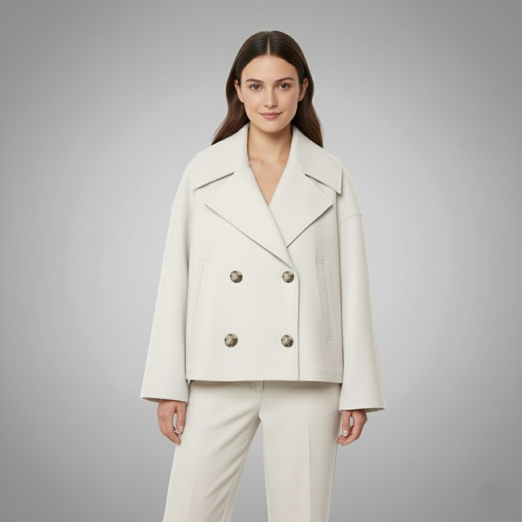 Damen Kurzmantel Regular Fit Casual Elegant