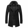Herren Doppelkragenmantel Slim Fit Business Wollmischung
