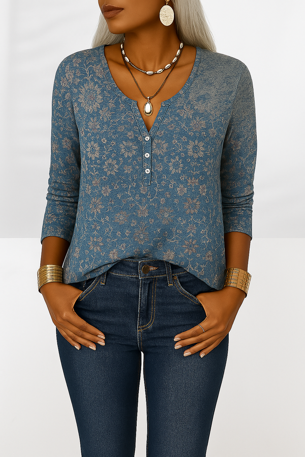 Bluse Damen | Florales Design & Lockere Passform