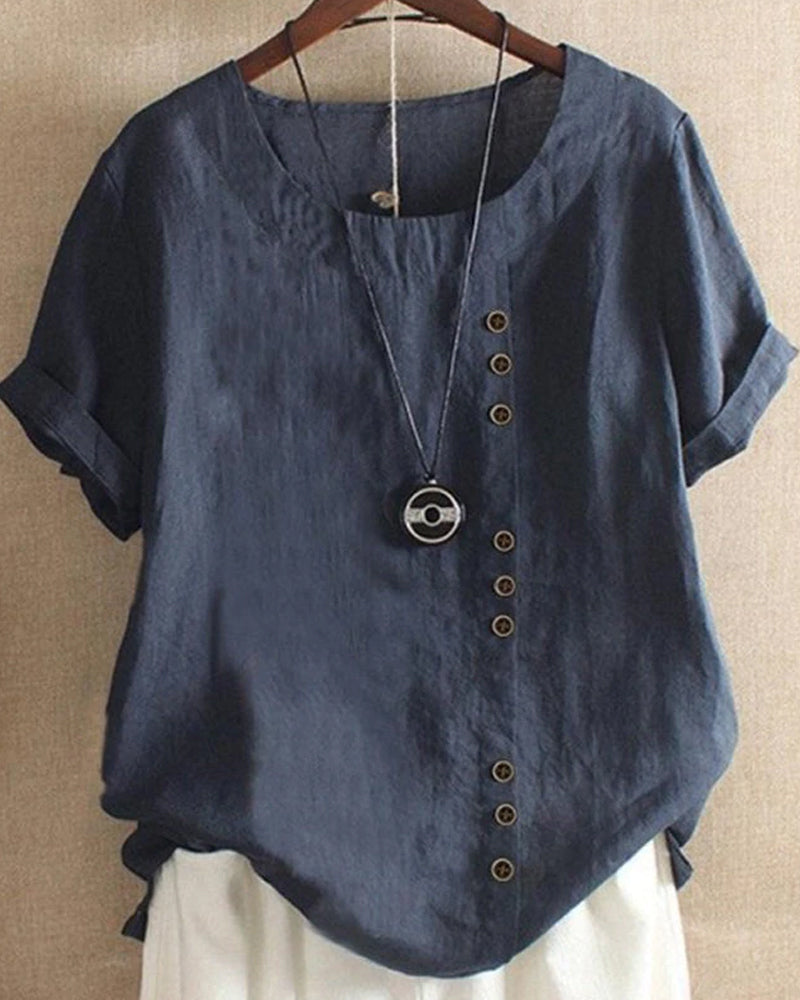 Damen Oversize Bluse Casual mit asymmetrischem Saum und lockerem Schnitt
