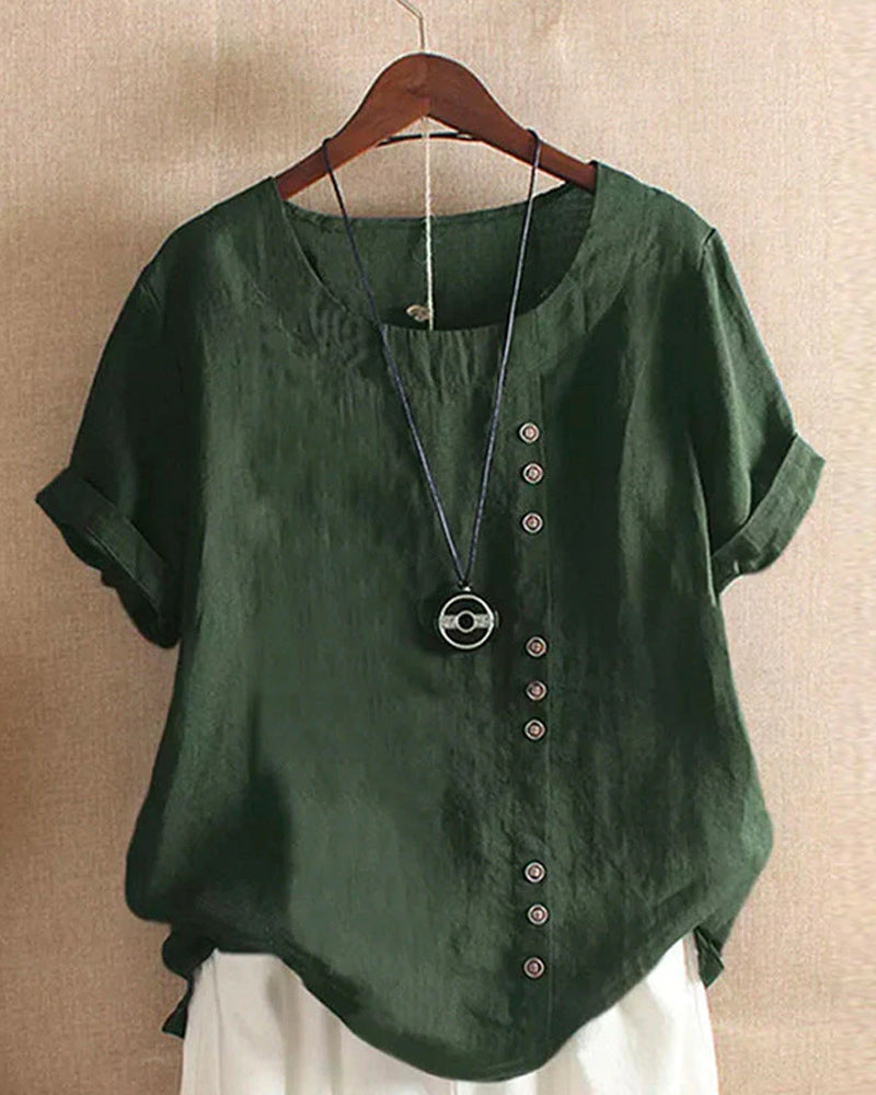 Damen Oversize Bluse Casual mit asymmetrischem Saum und lockerem Schnitt