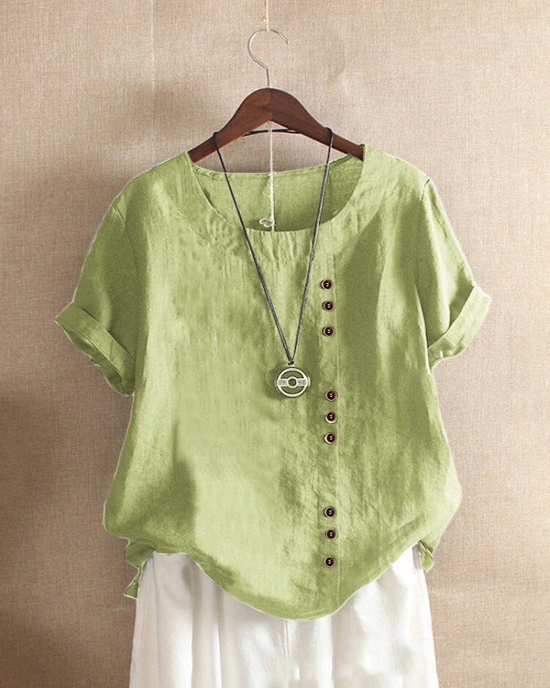 Damen Oversize Bluse Casual mit asymmetrischem Saum und lockerem Schnitt