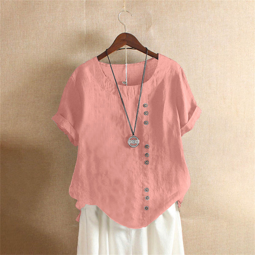 Damen Oversize Bluse Casual mit asymmetrischem Saum und lockerem Schnitt