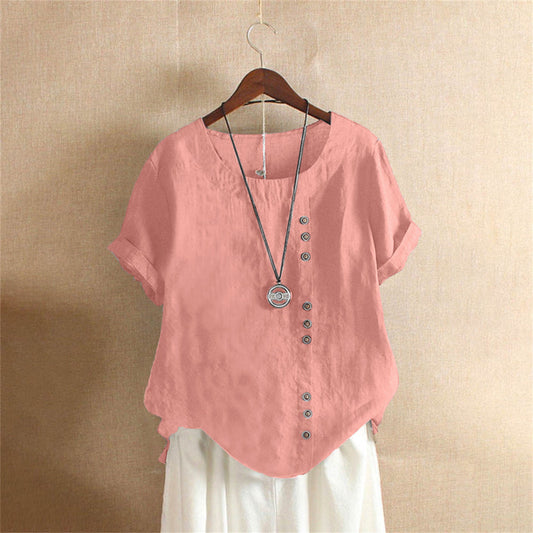 Damen Oversize Bluse Casual mit asymmetrischem Saum und lockerem Schnitt