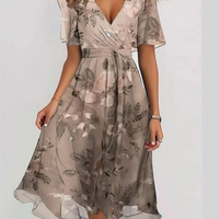 Sommerkleid Damen Boho Maxikleid Relaxed Fit Freizeit