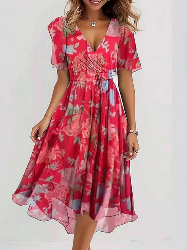 Sommerkleid Damen Boho Maxikleid Relaxed Fit Freizeit