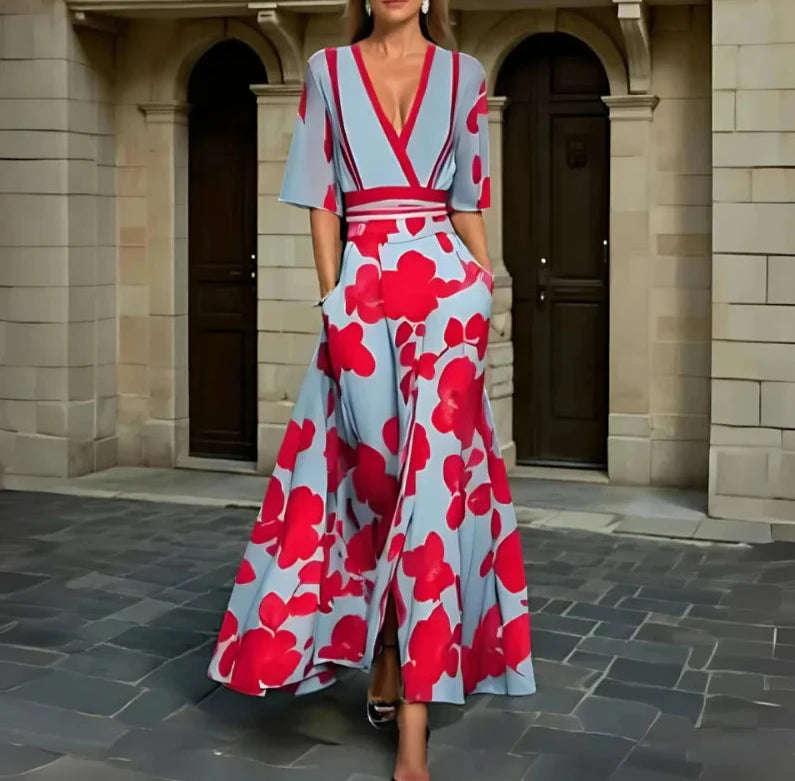 Kleid Damen Blumenmuster Regular Fit Elegant