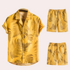 Zweiteiler Herren Leicht Sommer Casual Hawaiian Muster
