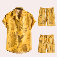 Zweiteiler Herren Leicht Sommer Casual Hawaiian Muster
