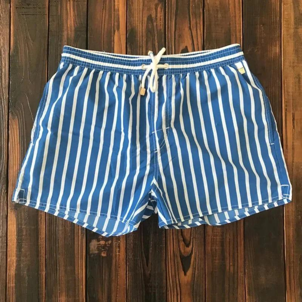 Leichte Herren Badeshorts mit Streifen für Strand und Freizeit