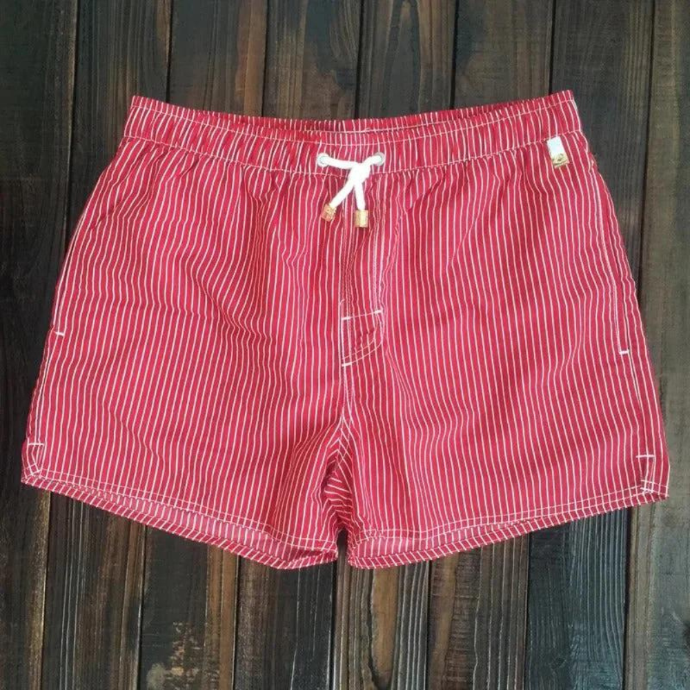 Leichte Herren Badeshorts mit Streifen für Strand und Freizeit