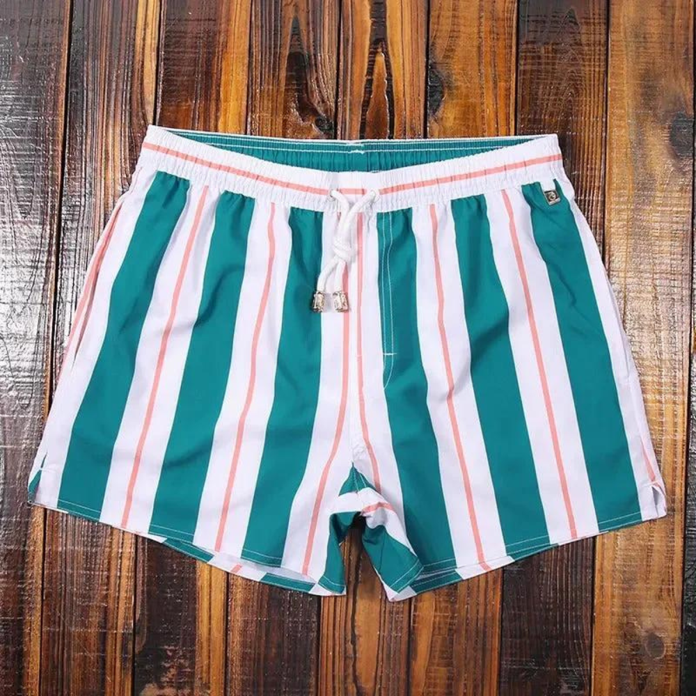 Leichte Herren Badeshorts mit Streifen für Strand und Freizeit