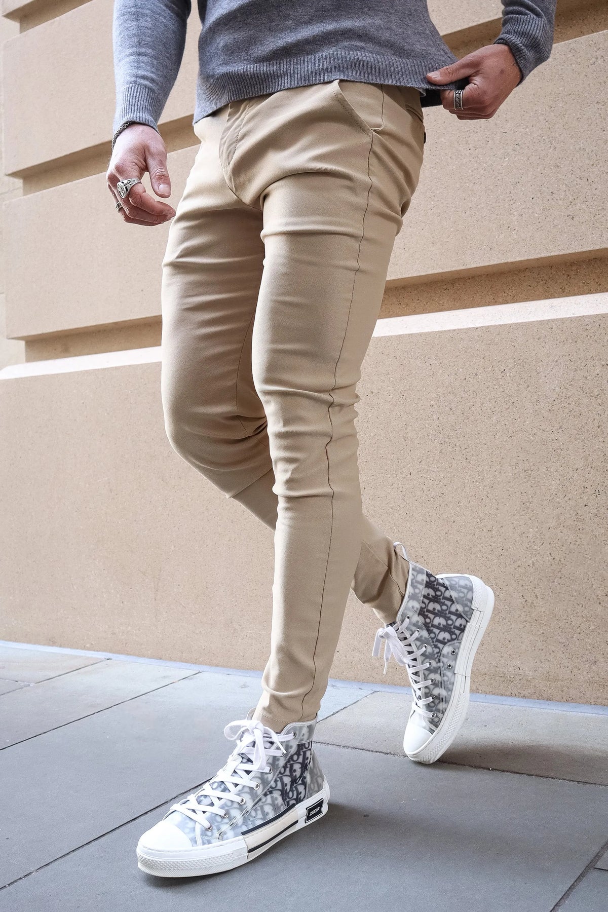 Herren Hose Slim Fit Freizeit schmaler Knöchel