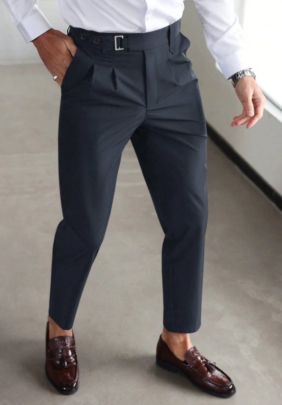 Herren Businesshose Slim Fit Casual mit Seitentaschen