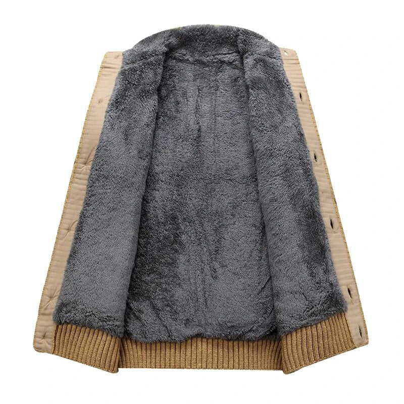 Herren Kabelstrick Cardigan Regular Fit Freizeit mit Stehkragen