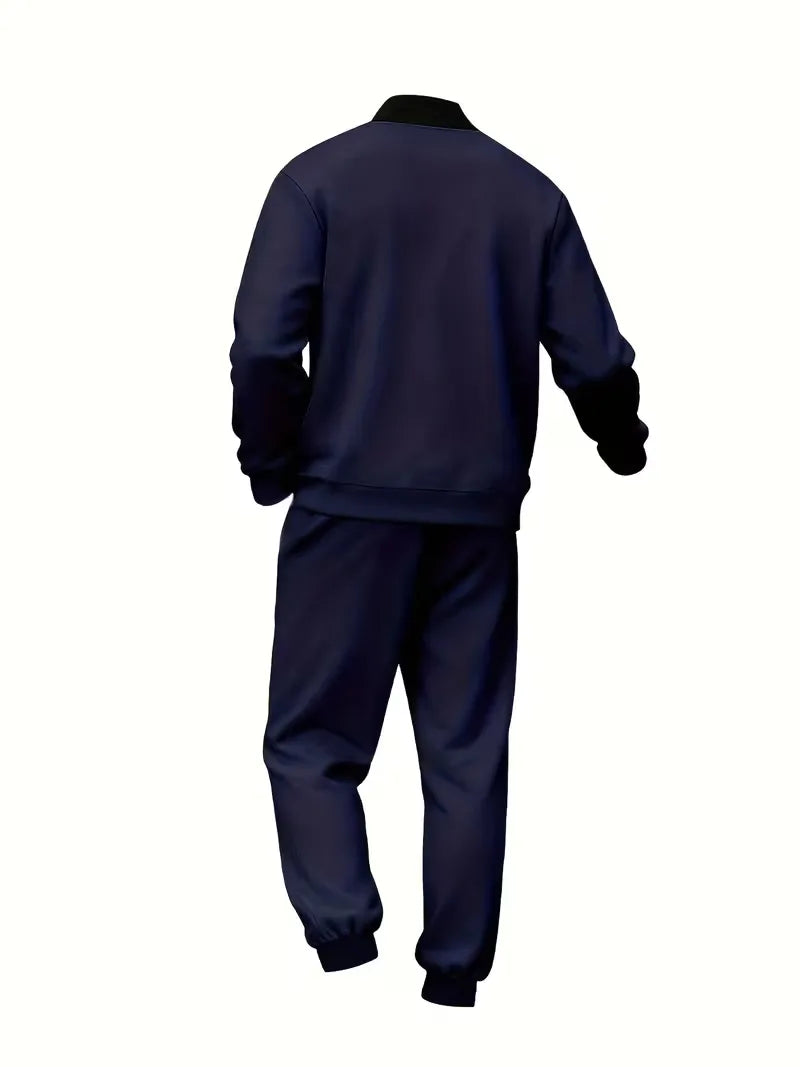 Herren Freizeit-Set Jacke mit Reißverschluss und Hose Regular Fit