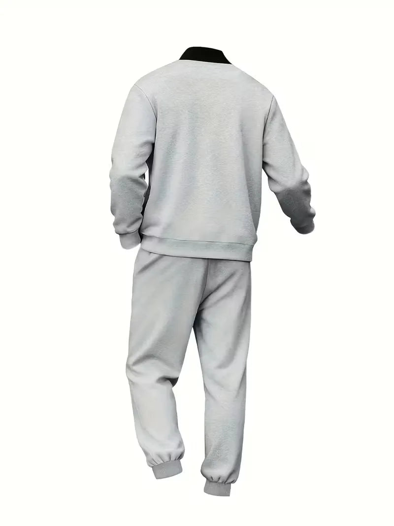 Herren Freizeit-Set Jacke mit Reißverschluss und Hose Regular Fit