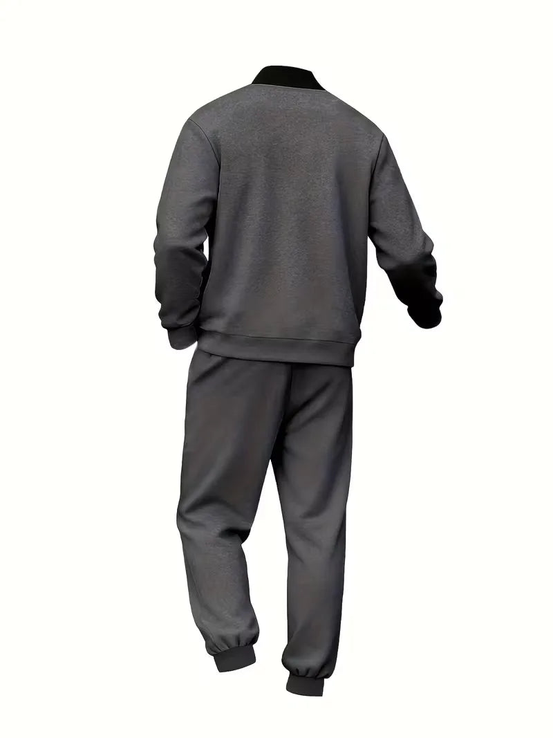 Herren Freizeit-Set Jacke mit Reißverschluss und Hose Regular Fit