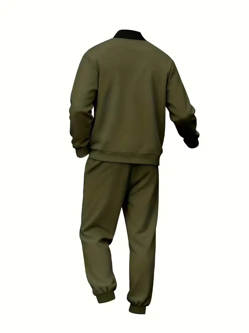 Herren Freizeit-Set Jacke mit Reißverschluss und Hose Regular Fit