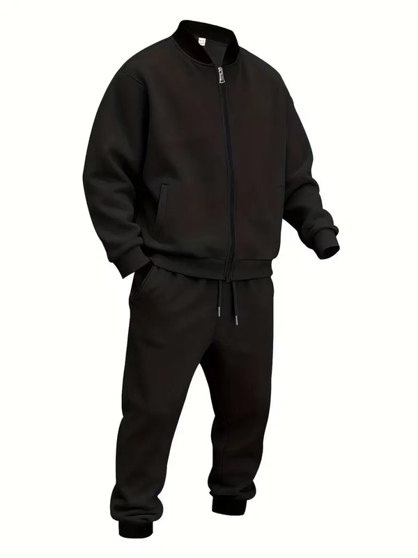 Herren Freizeit-Set Jacke mit Reißverschluss und Hose Regular Fit