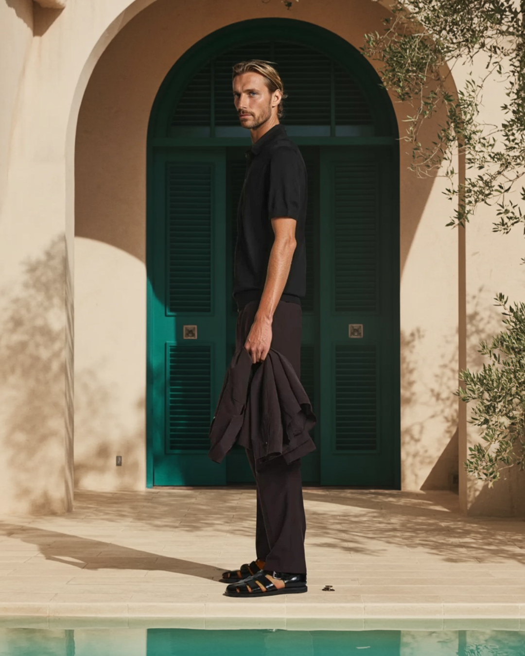 Strick-Poloshirt Herren Slim Fit Freizeit Mehrjahreszeit