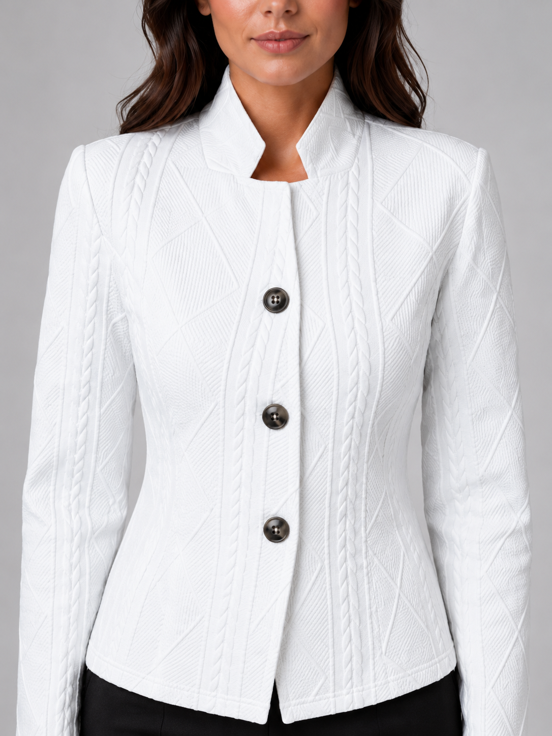 Damen Slim Fit Blazer Business Elegant Texturiert