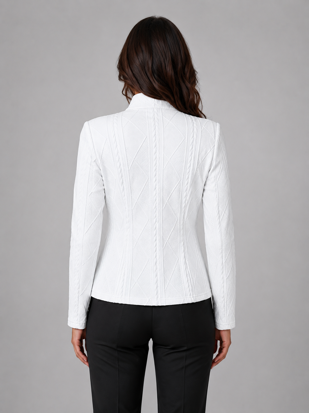 Damen Slim Fit Blazer Business Elegant Texturiert
